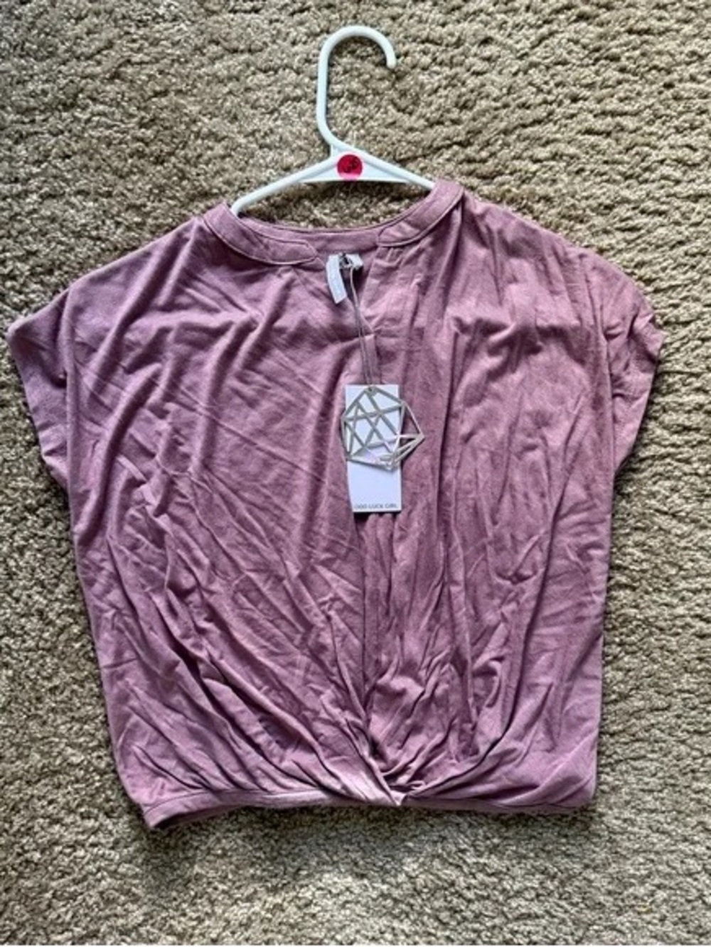 Soft Twist Hem Women's Top - Mauve Pink